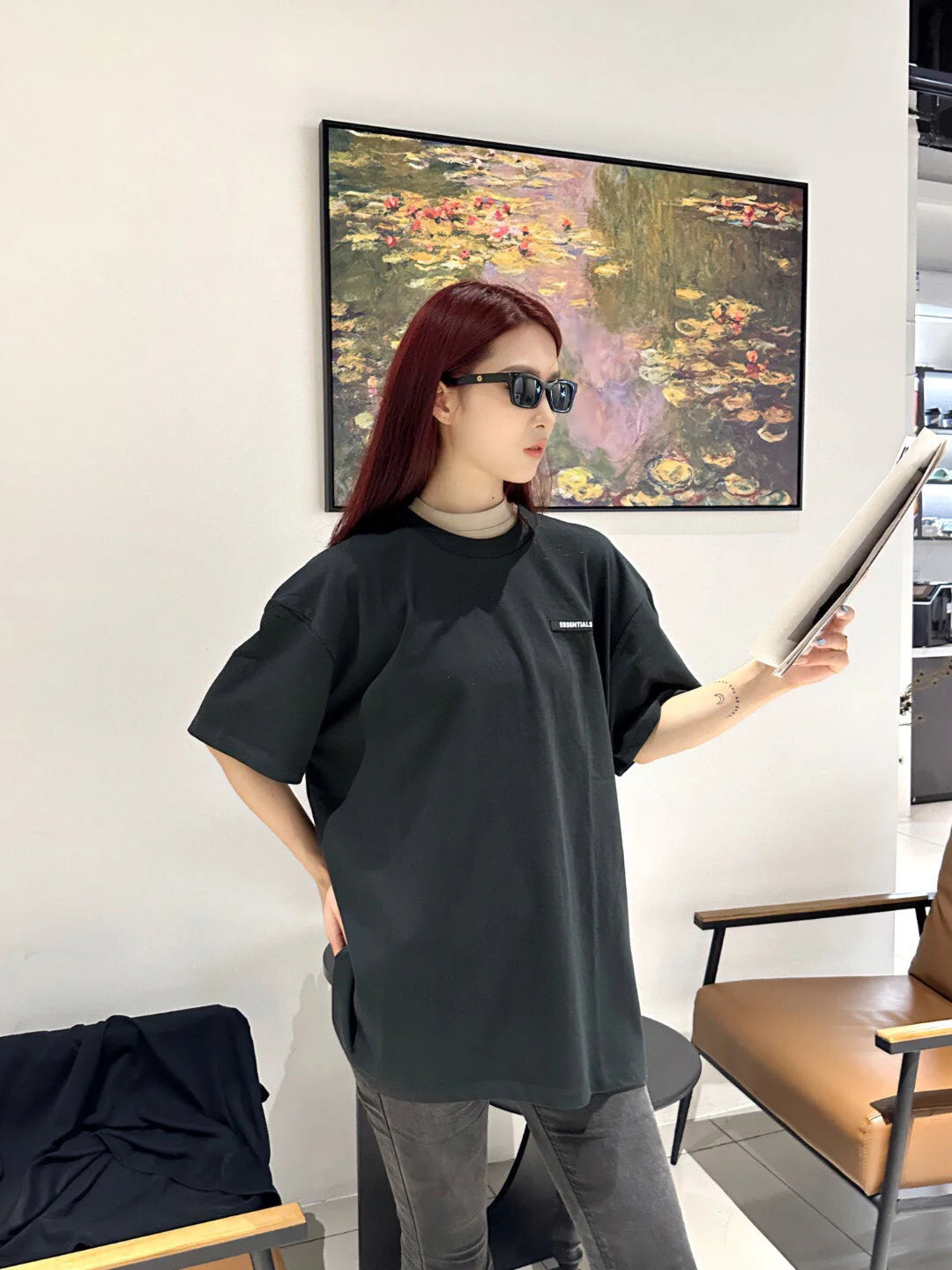 Fear of God Essentials Logo T-Shirt - Black Status Shipping