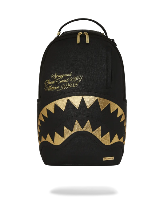 Black & Gold Shark Backpack Lumin Clothing