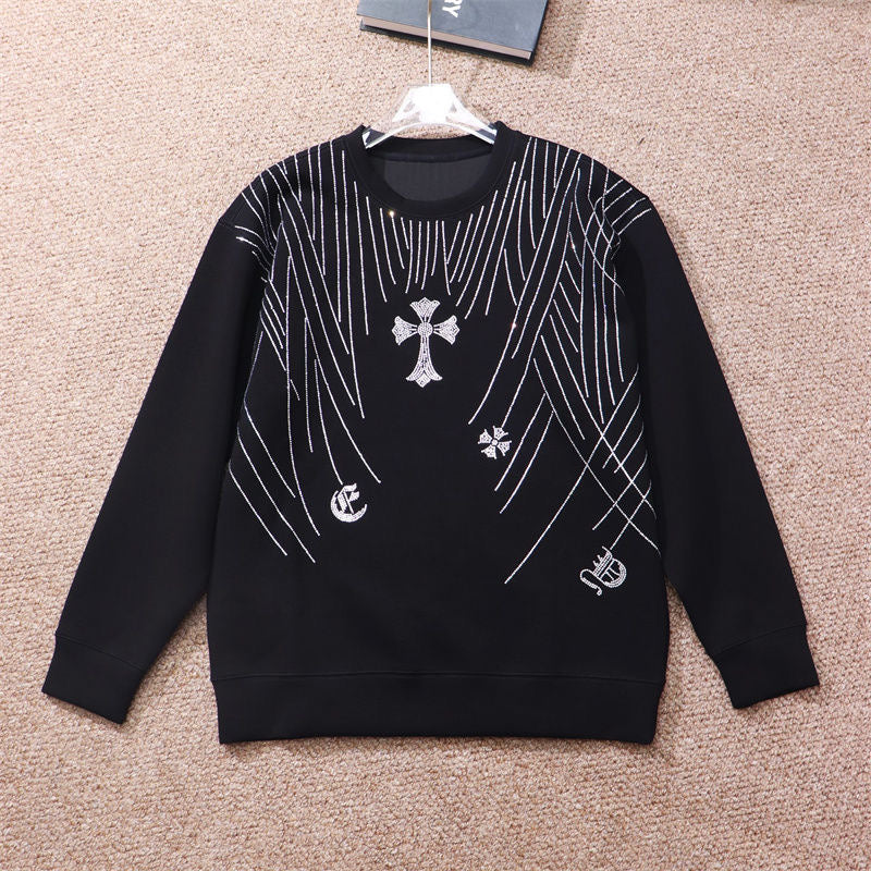 CHROME HEARTS RHINESTONE DESIGN SWEATSHIRT BLACK Status Shipping