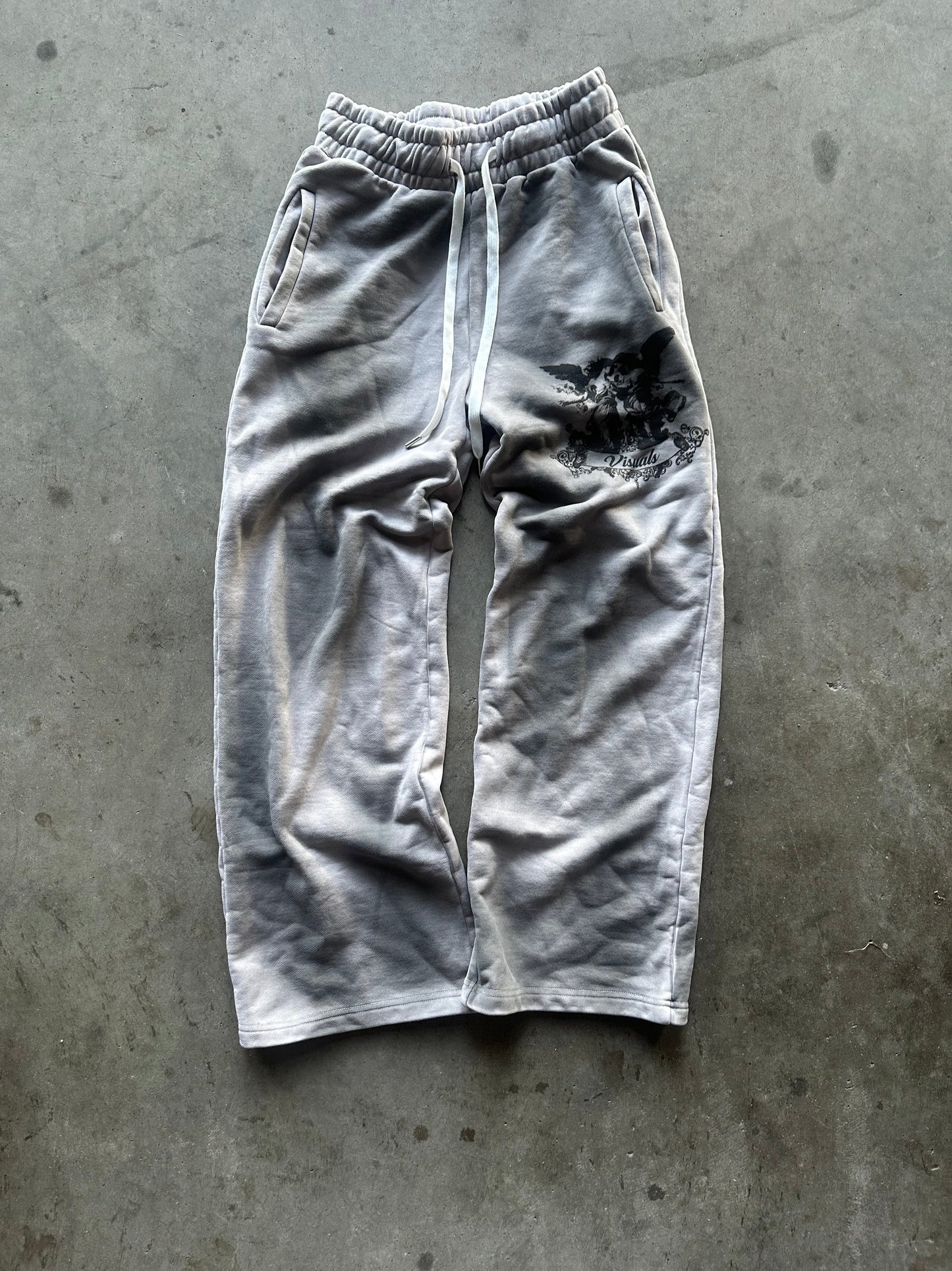 Grey grunge pants Status Shipping