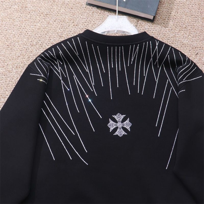 CHROME HEARTS RHINESTONE DESIGN SWEATSHIRT BLACK Status Shipping