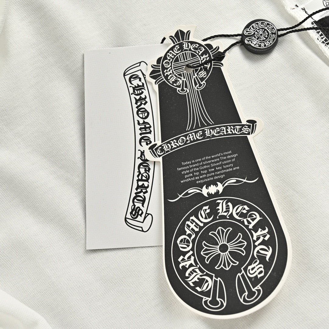 CHROME HEARTS CROSS PATCH COLLAR T-SHIRT WHITE Status Shipping