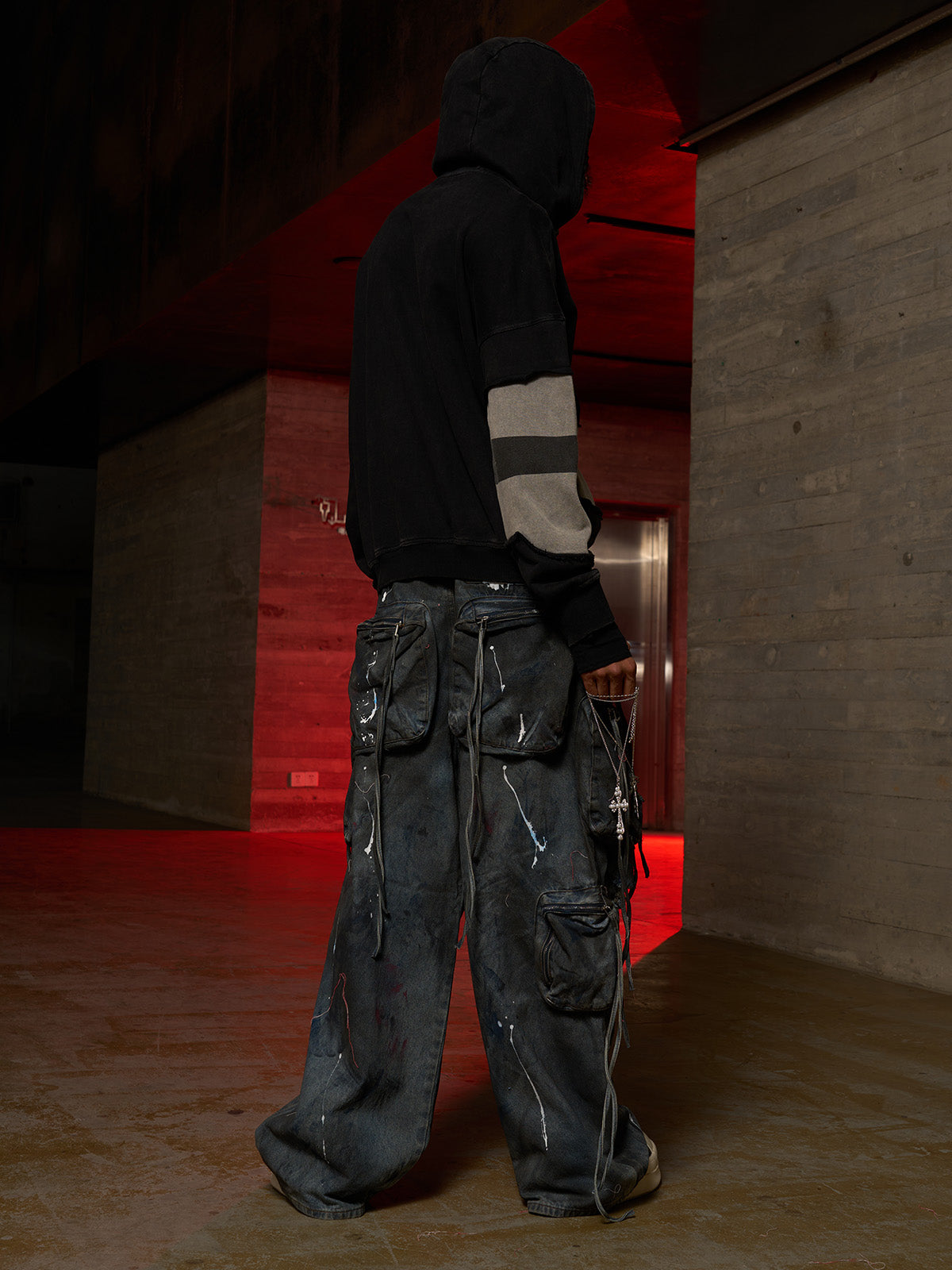 Distressed Electronic Exorcist Print Hoodie SP250915KSND