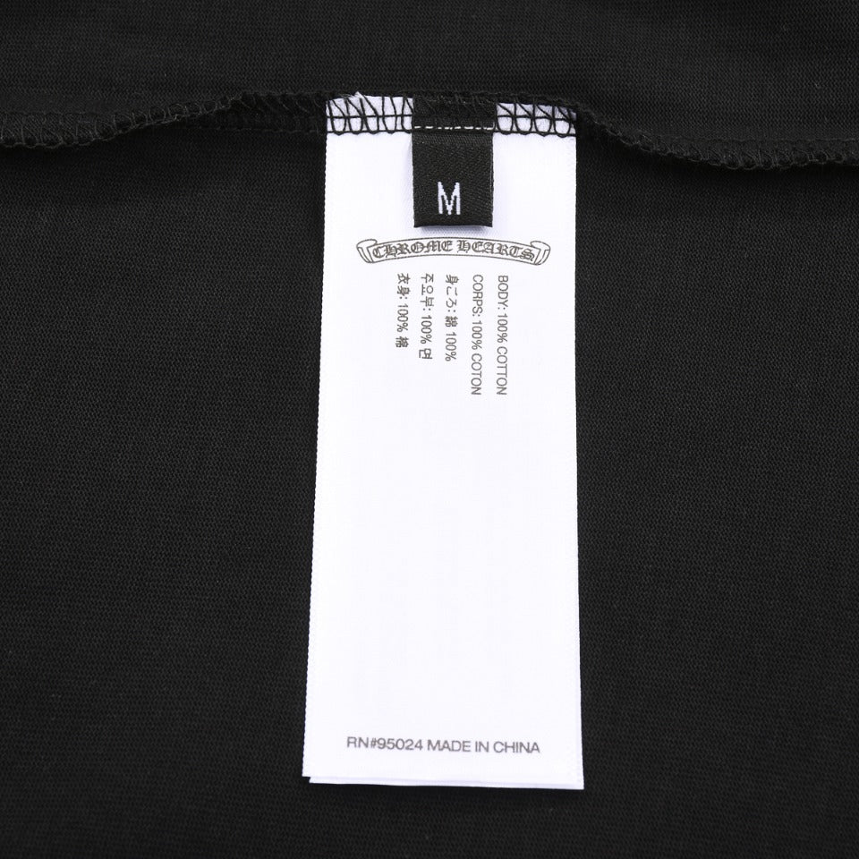 CHROME HEARTS LOGO COLLAR T-SHIRT BLACK Status Shipping