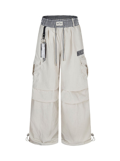 Double Waist Drawstring Baggy Cargo Pants No Halo Co.