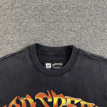 GODSPEED VICTORY TOAST T-SHIRT WASHED BLACK Versili