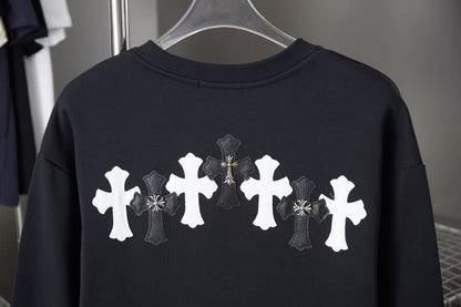 CHROME HEARTS CROSS PATCH SWEATSHIRT BLACK Status Shipping