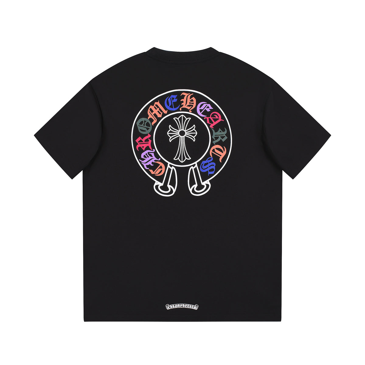 CHROME HEARTS MULTICOLOR HORSE SHOE LOGO T-SHIRT BLACK Status Shipping