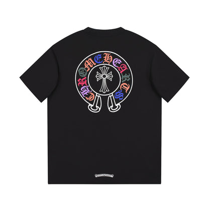 CHROME HEARTS MULTICOLOR HORSE SHOE LOGO T-SHIRT BLACK Status Shipping