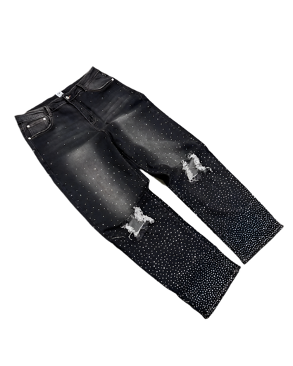 Rhinestone Denim Jeans Lumin Clothing