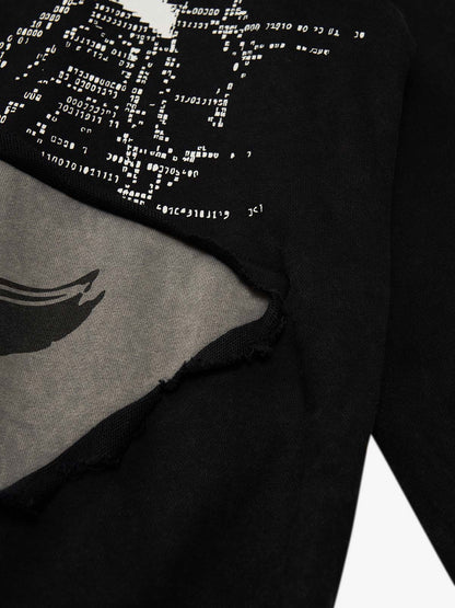 Distressed Electronic Exorcist Print Hoodie SP250915KSND