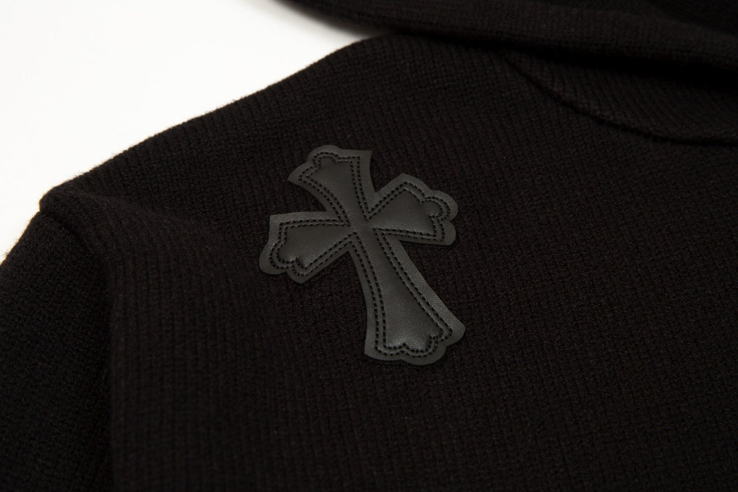 CHROME HEARTS BLACK CROSS PATCH HOODIE BLACK Status Shipping