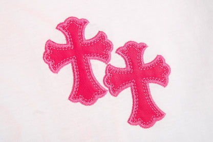 CHROME HEARTS HORSE SHOE LOGO T-SHIRT WHITE PINK Status Shipping