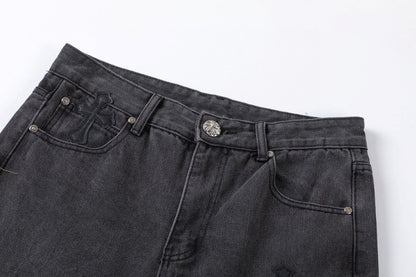 CHROME HEARTS BROWN CROSS PATCH JEANS BLACK Status Shipping