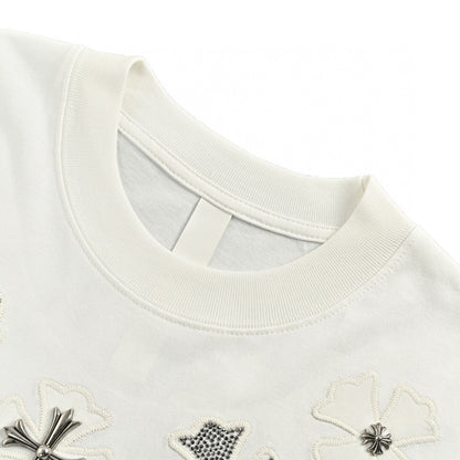 CHROME HEARTS CROSS PATCH COLLAR T-SHIRT WHITE Status Shipping