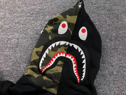 BAPE GREEN CAMO FULL ZIP HOODIE BLACK Status Shipping