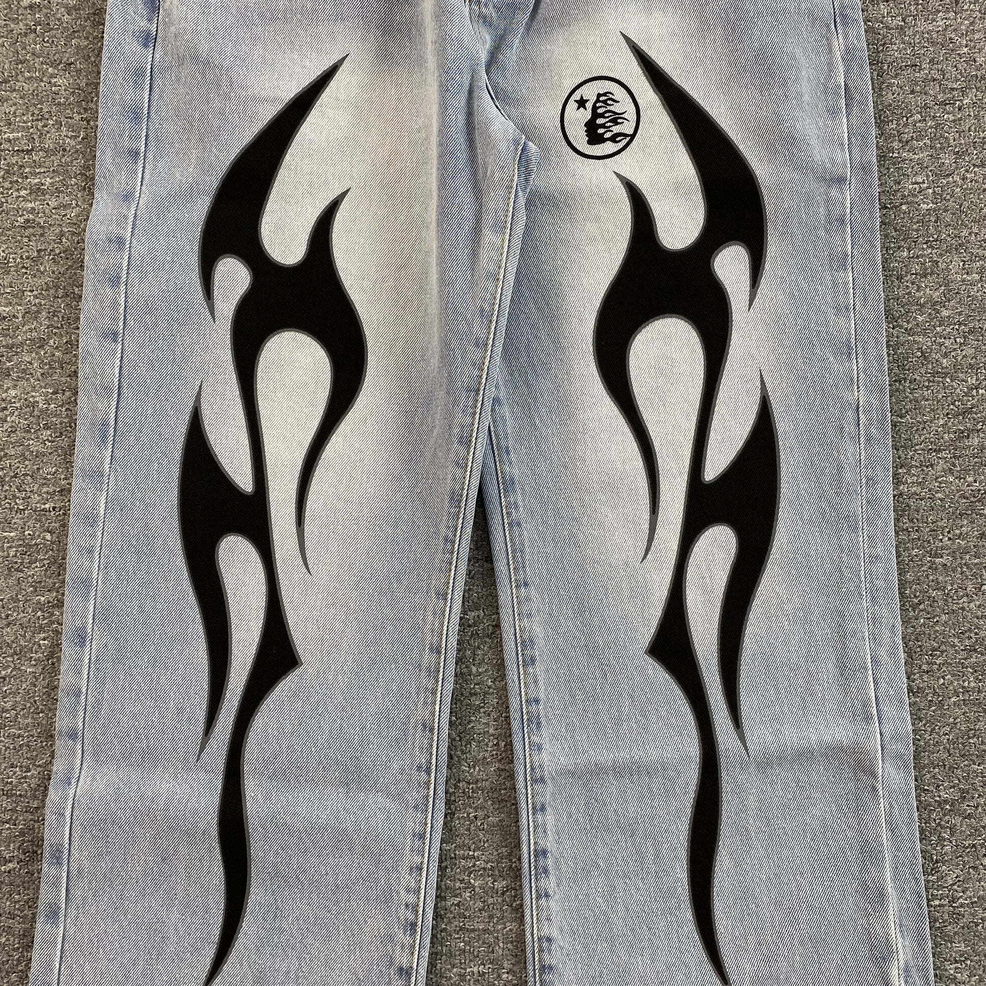 HELLSTAR BLACK FLAME JEANS WASHED BLUE Status Shipping