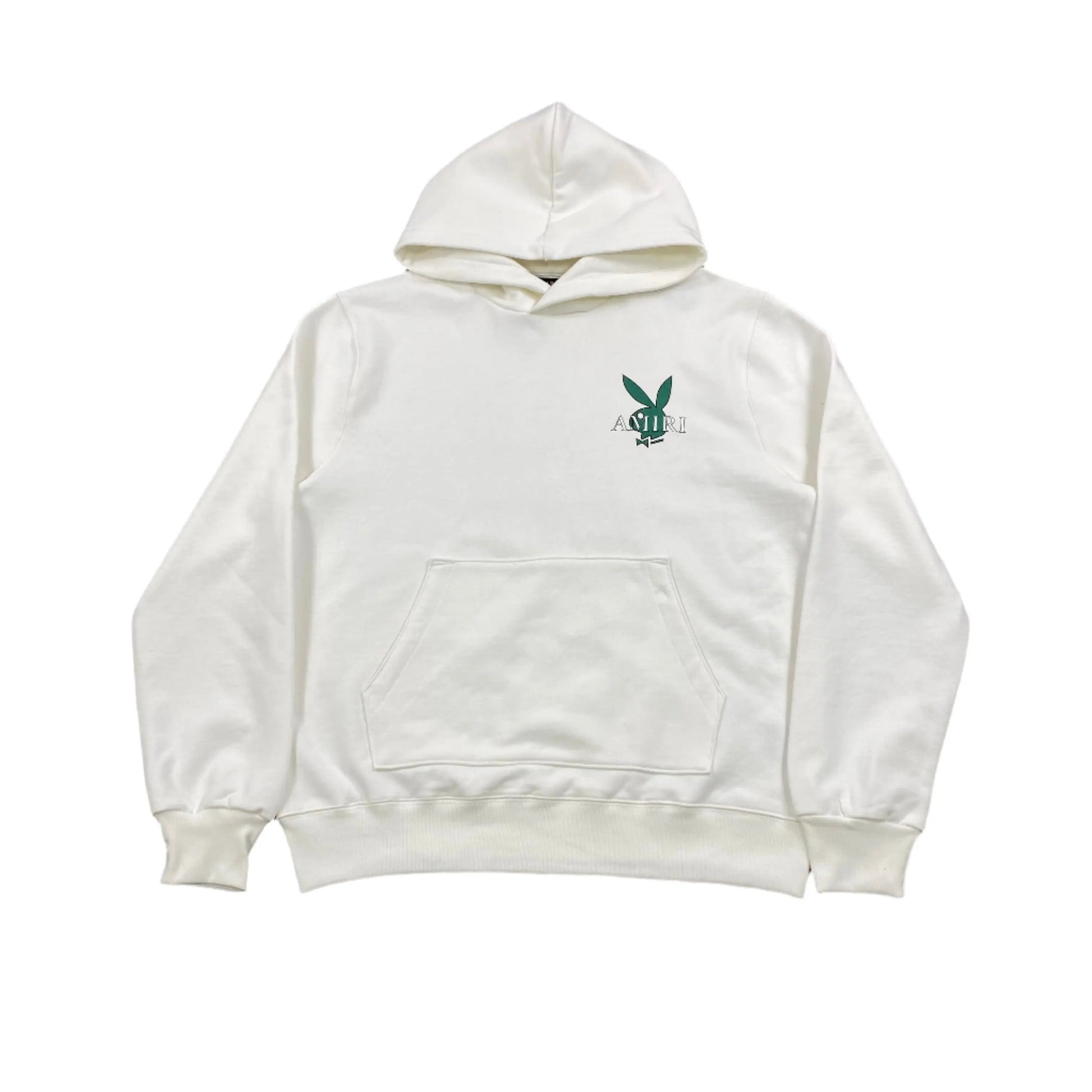 AMIRI PLAYBOY LOGO HOODIE WHITE GREEN Status Shipping