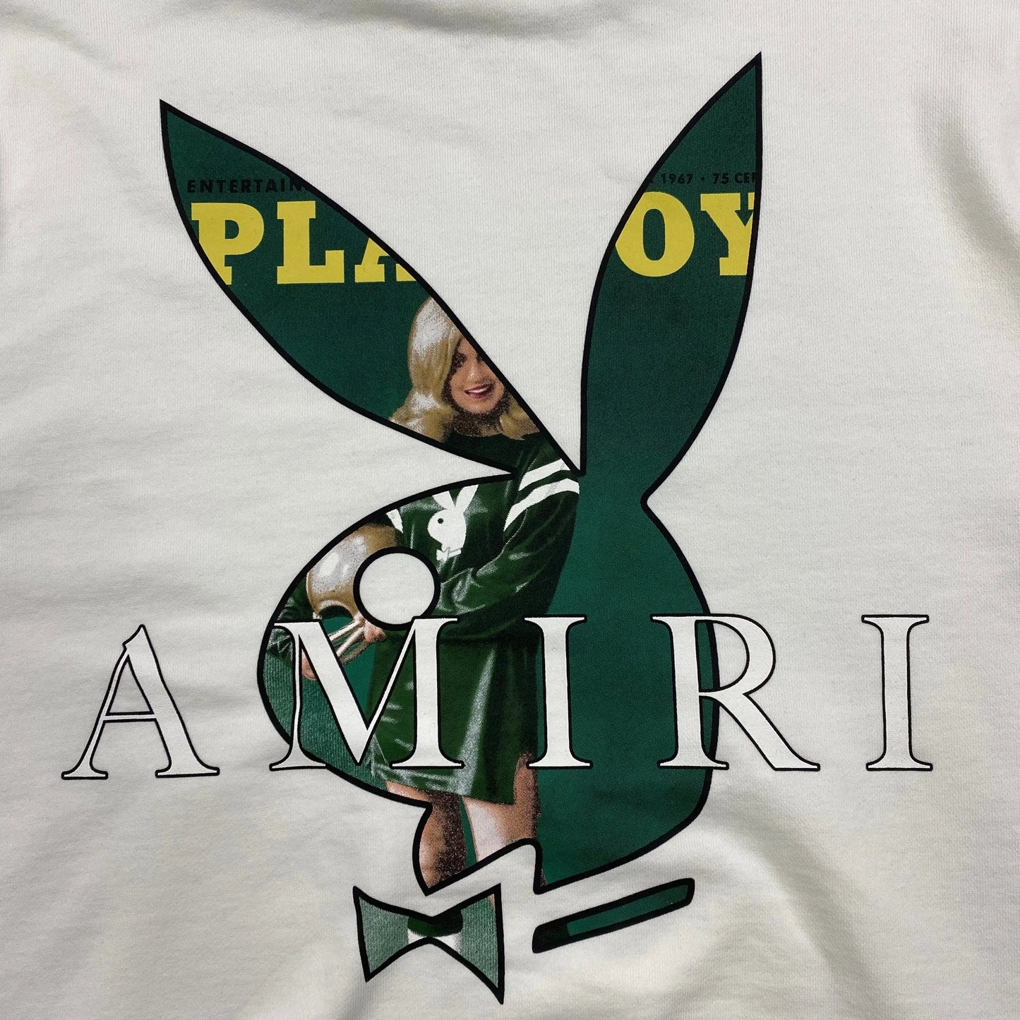 AMIRI PLAYBOY LOGO HOODIE WHITE GREEN Status Shipping