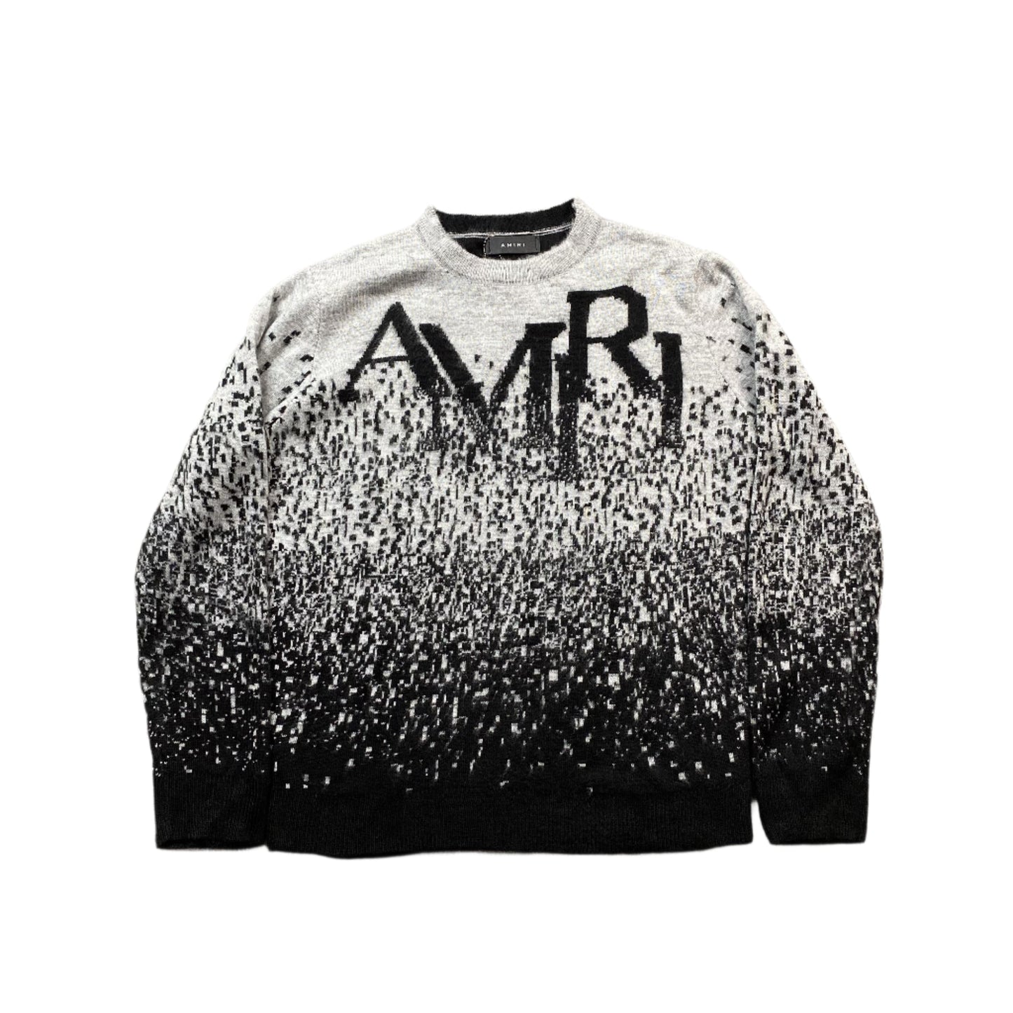 AMIRI STAGGERED GRADIANT CREWNECK GREY Status Shipping
