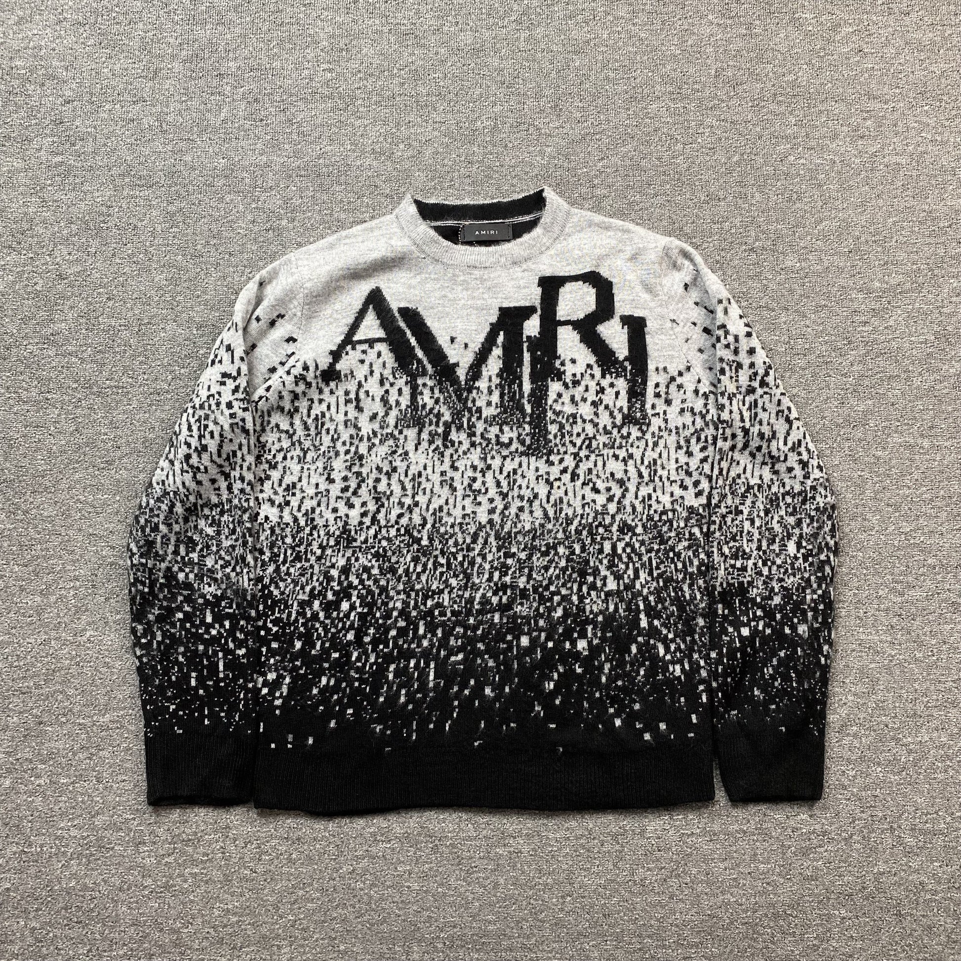 AMIRI STAGGERED GRADIANT CREWNECK GREY Status Shipping