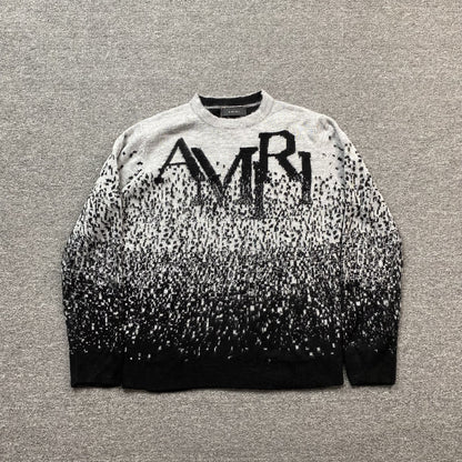 AMIRI STAGGERED GRADIANT CREWNECK GREY Status Shipping