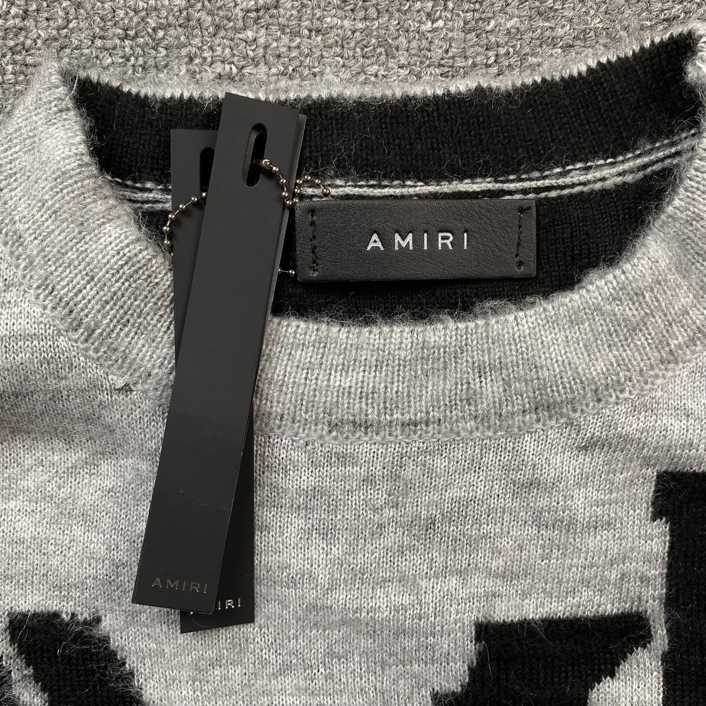 AMIRI STAGGERED GRADIANT CREWNECK GREY Status Shipping