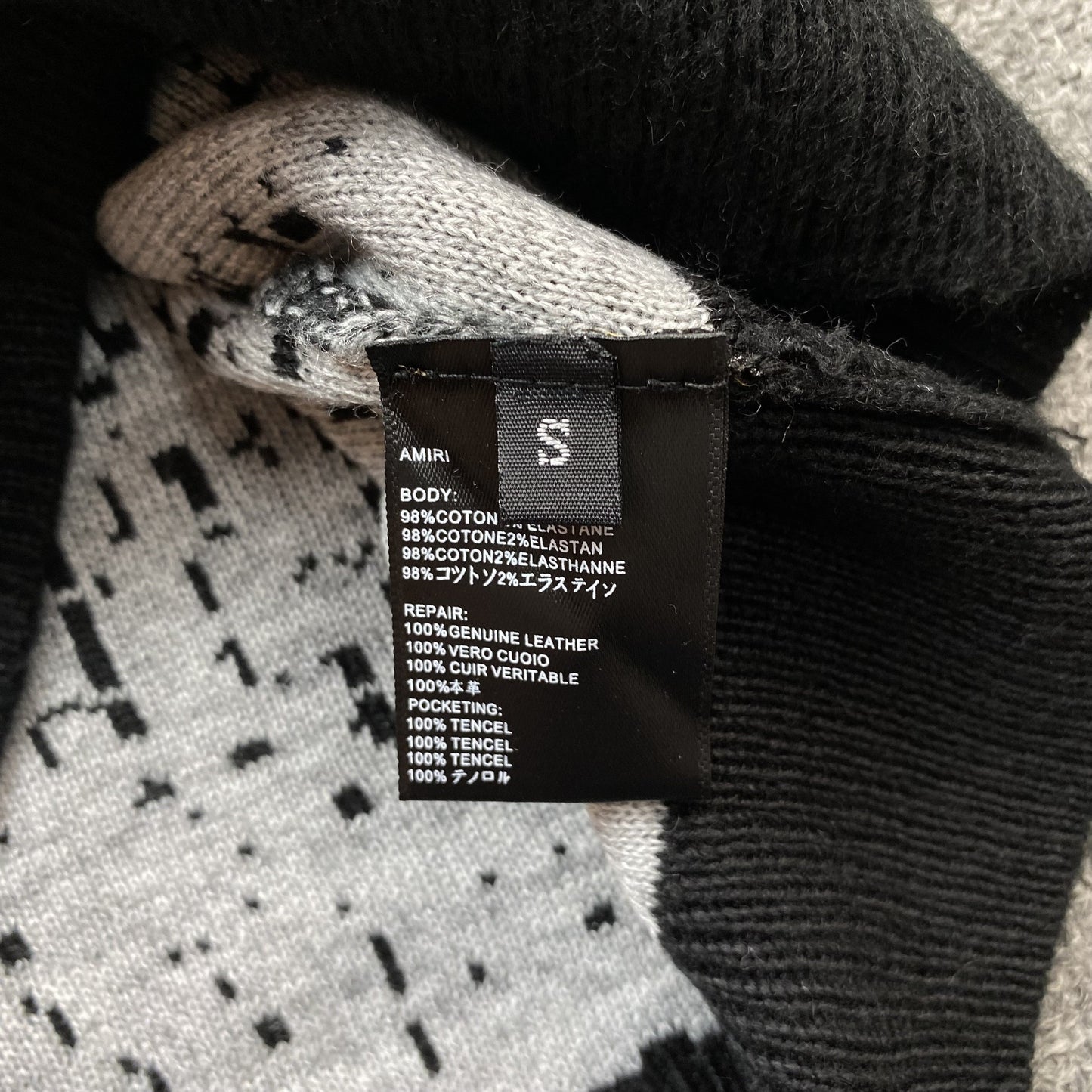 AMIRI STAGGERED GRADIANT CREWNECK GREY Status Shipping