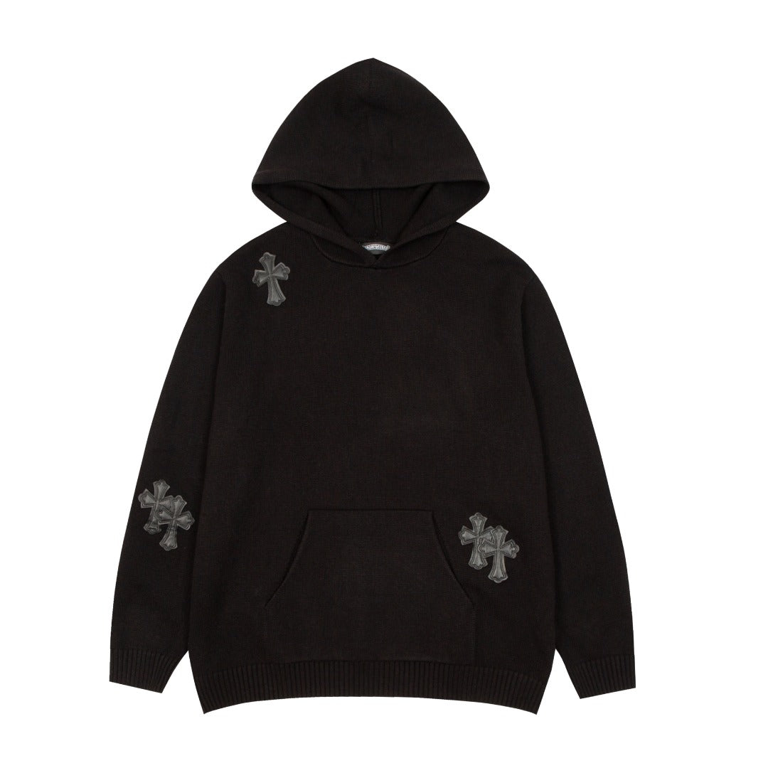 CHROME HEARTS BLACK CROSS PATCH HOODIE BLACK Status Shipping