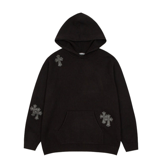 CHROME HEARTS BLACK CROSS PATCH HOODIE BLACK Status Shipping