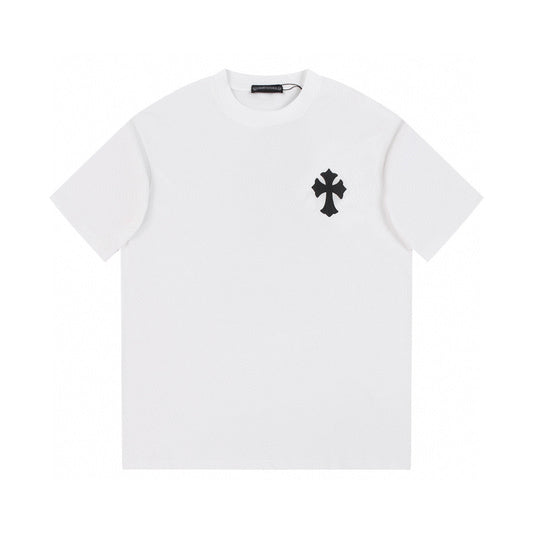 CHROME HEARTS BLACK CROSS T-SHIRT WHITE Status Shipping