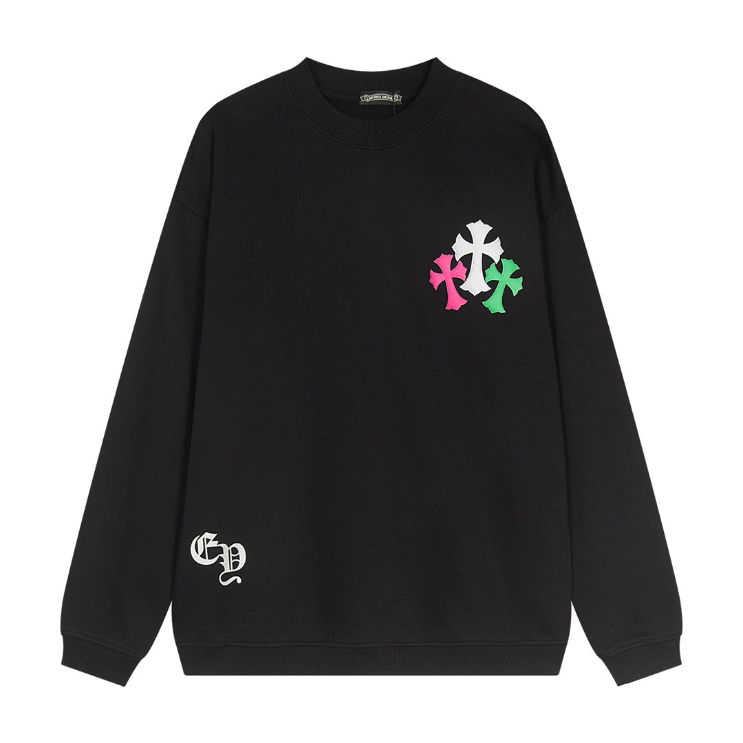 CHROME HEARTS COLORED CROSS HORSE SHOE LOGO SWEATSHIRT BLACK Status Shipping