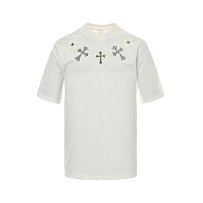 CHROME HEARTS CROSS PATCH COLLAR T-SHIRT WHITE Status Shipping