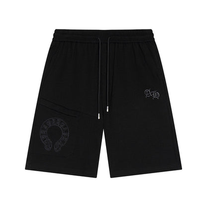 CHROME HEARTS HORSE SHOE LOGO SHORTS BLACK Status Shipping