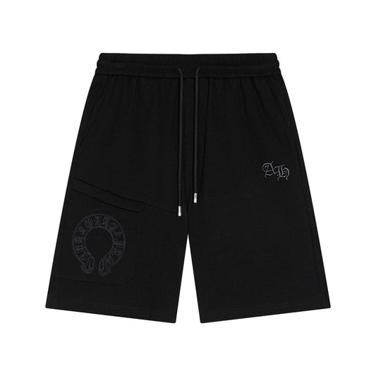 CHROME HEARTS HORSE SHOE LOGO SHORTS BLACK Status Shipping