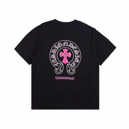 CHROME HEARTS HORSE SHOE LOGO T-SHIRT BLACK PINK Status Shipping