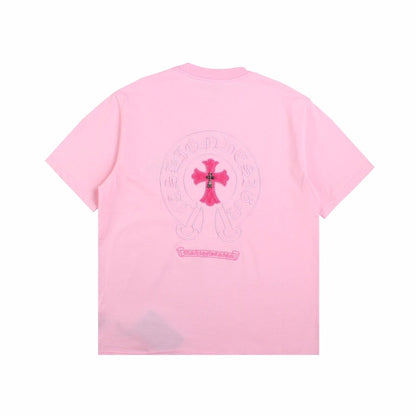 CHROME HEARTS HORSE SHOE LOGO T-SHIRT PINK Status Shipping