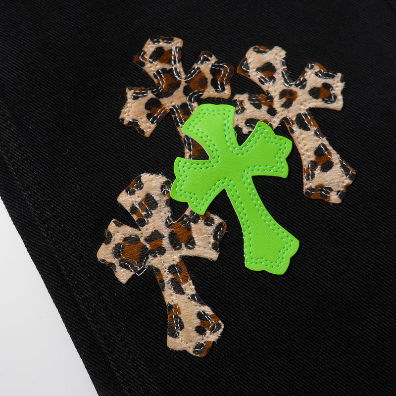 CHROME HEARTS JEANS BLACK GREEN LEOPARD Status Shipping