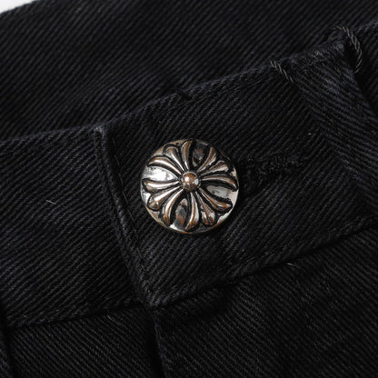 CHROME HEARTS JEANS BLACK GREEN LEOPARD Status Shipping