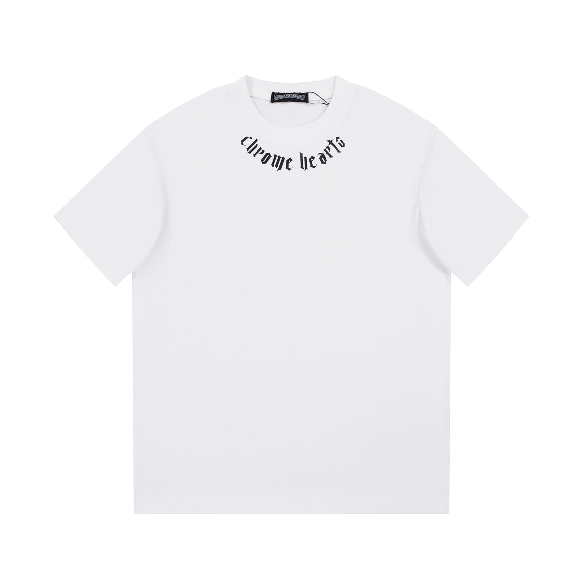 CHROME HEARTS LOGO COLLAR T-SHIRT WHITE Status Shipping