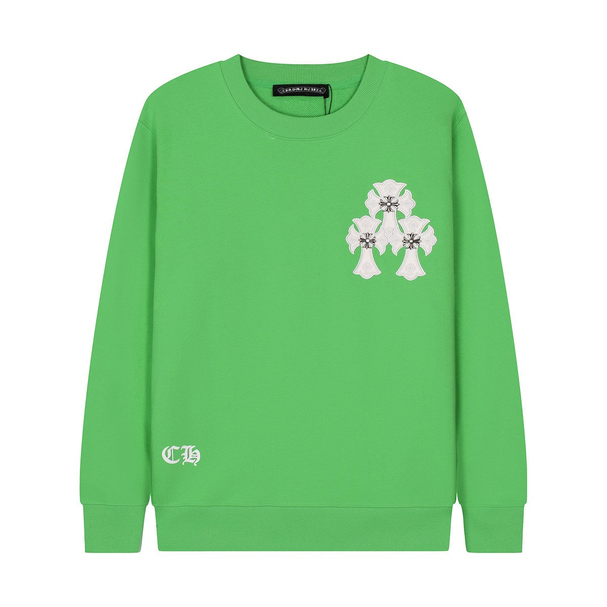 CHROME HEARTS WHITE CROSS PATCH SWEATSHIRT GREEN Status Shipping