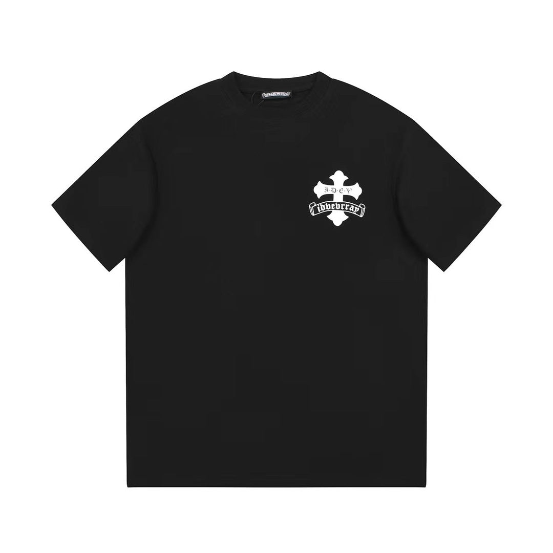 CHROME HEARTS WHITE DOUBLE CROSS T-SHIRT BLACK Status Shipping