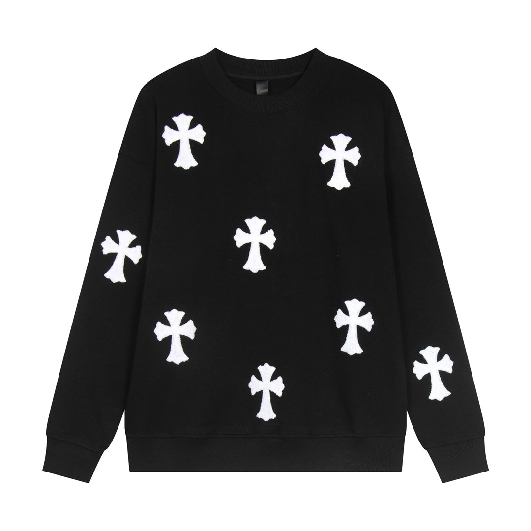 CHROME HEARTS WOOL WHITE CROSS SWEATSHIRT BLACK Status Shipping