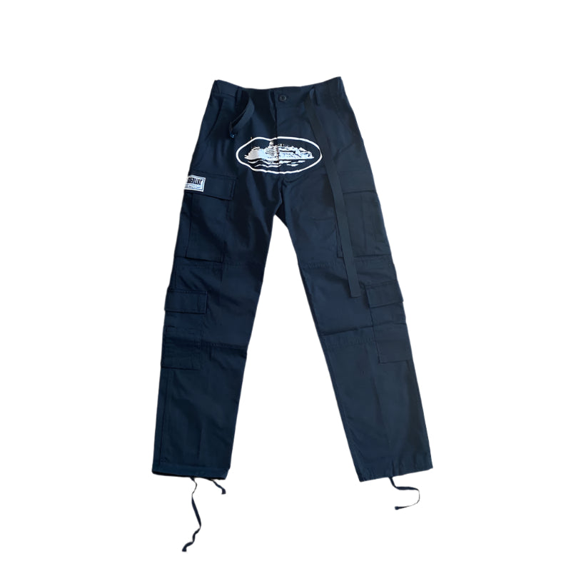 CORTEIZ ALCATRAZ CARGO PANTS BLACK/WHITE Status Shipping