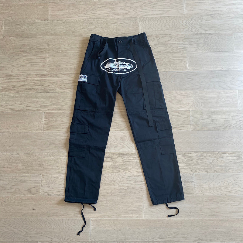 CORTEIZ ALCATRAZ CARGO PANTS BLACK/WHITE Status Shipping