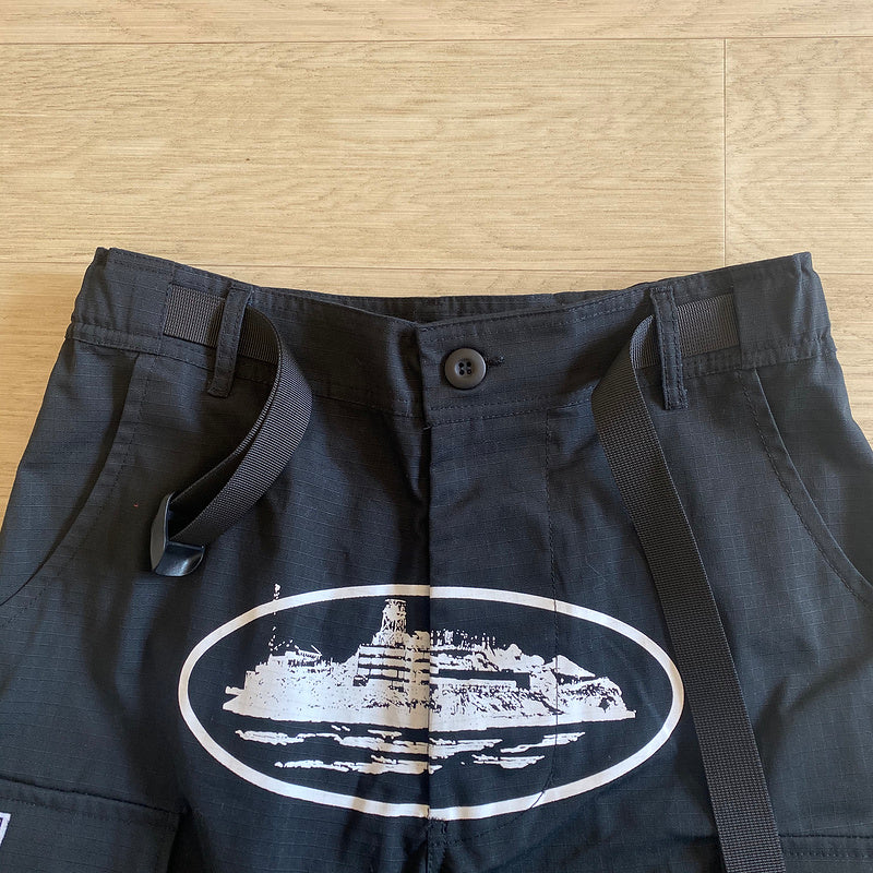 CORTEIZ ALCATRAZ CARGO PANTS BLACK/WHITE Status Shipping