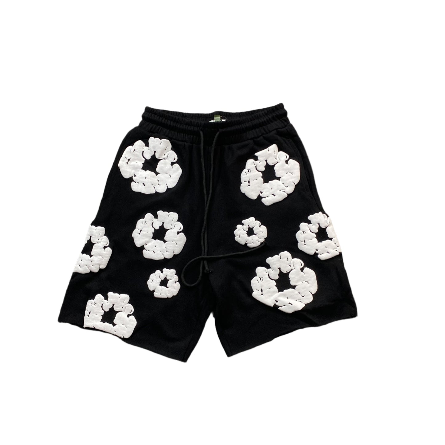 DENIM TEARS COTTON WREATH SHORTS MONOCHROME BLACK Status Shipping