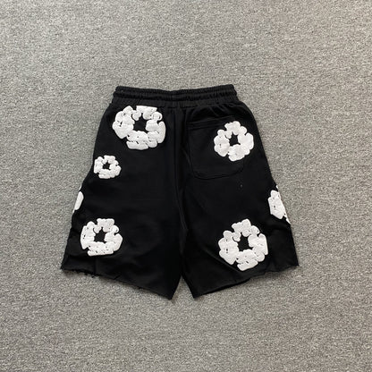 DENIM TEARS COTTON WREATH SHORTS MONOCHROME BLACK Status Shipping