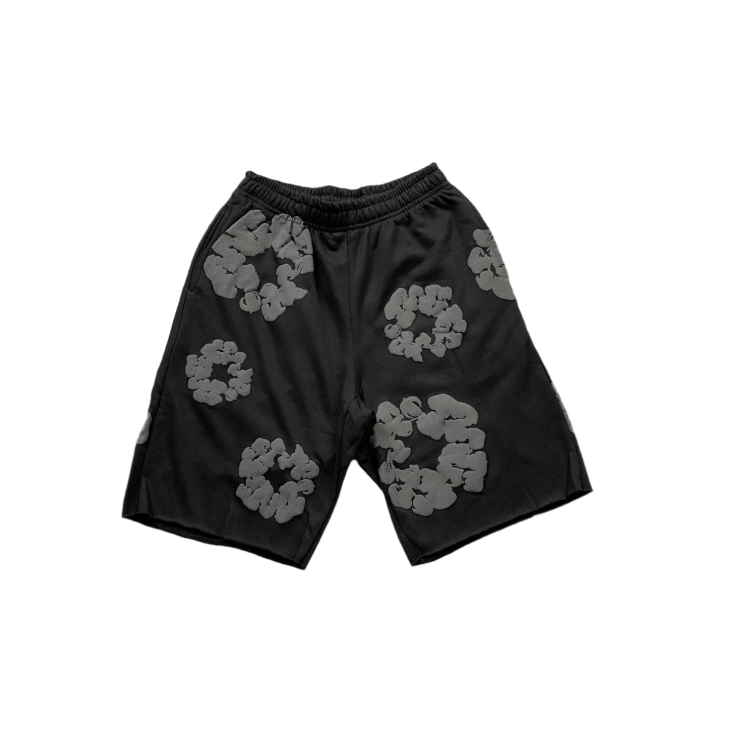 DENIM TEARS COTTON WREATH SHORTS MONOCHROME BLACK Status Shipping