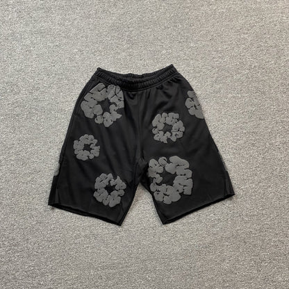 DENIM TEARS COTTON WREATH SHORTS MONOCHROME BLACK Status Shipping
